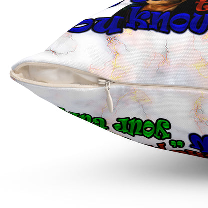 high noon - Spun Polyester Square Pillow - (white marble)