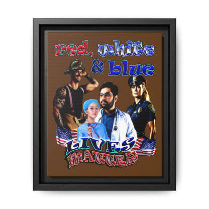 rw&b lives matter - framed canvas art (brown)