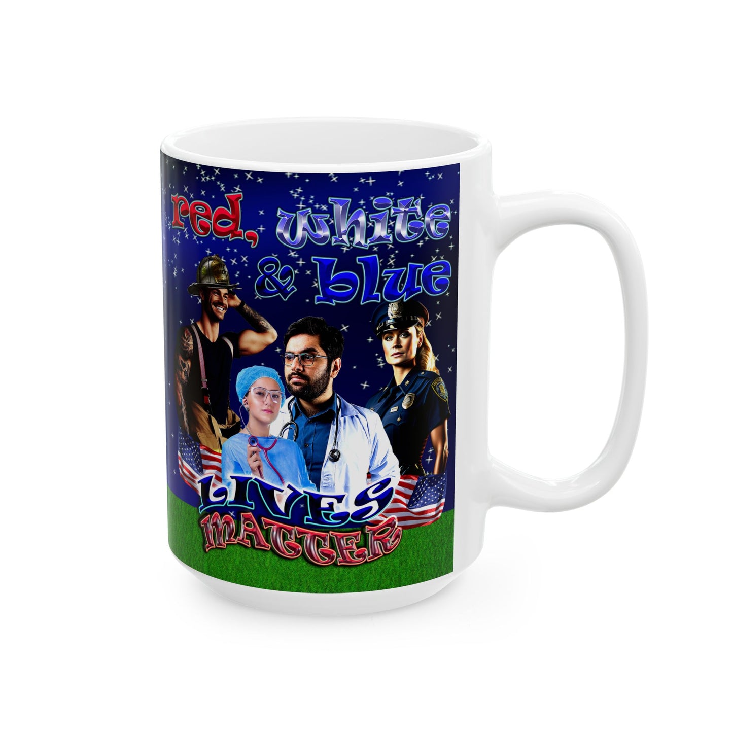 rw&b lives matter - White Mug ('snoops' background)