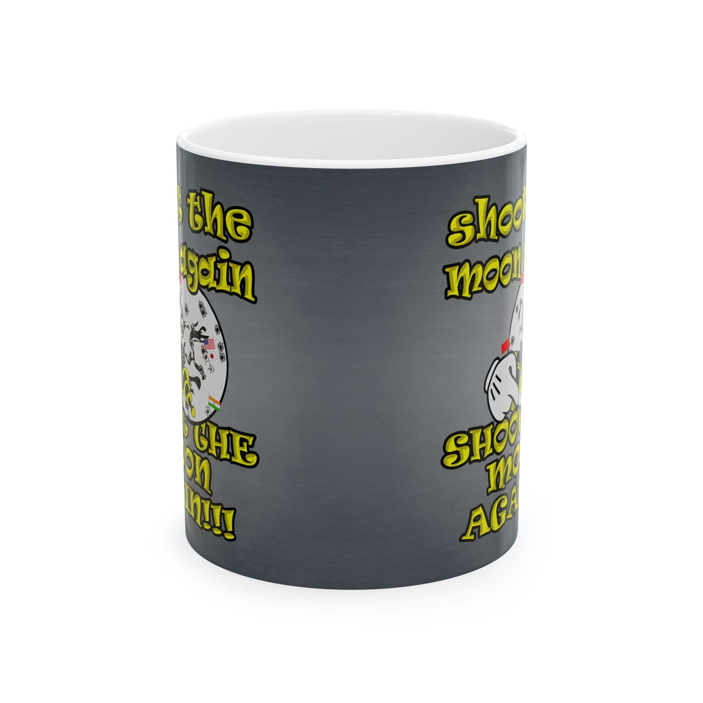 shoot the moon again - White Mug (grey-light grey)