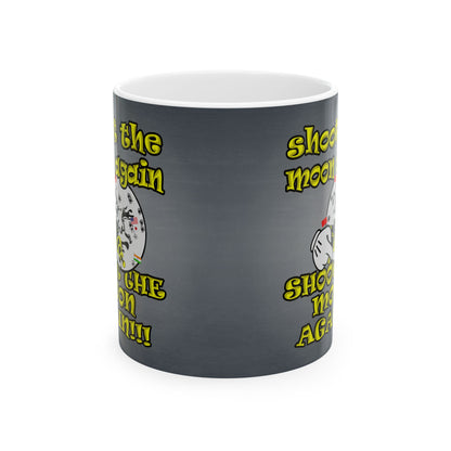 shoot the moon again - White Mug (grey-light grey)