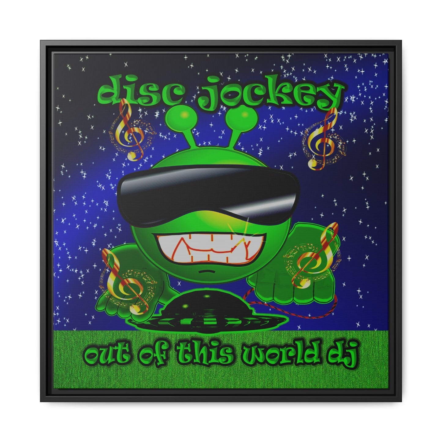disc jockey - framed canvas art ('snoops' background)