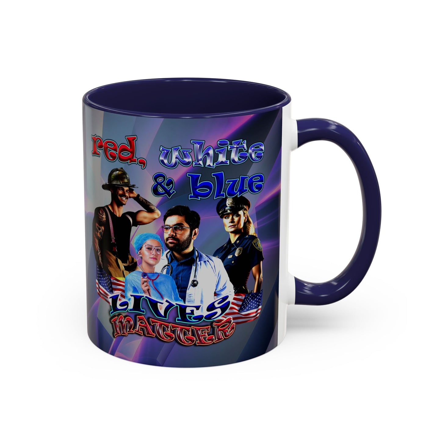 rw&b lives matter - Accent Mug (grey-pink wave)