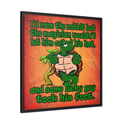 turtle race - framed canvas art (burnt orange)