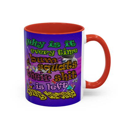 the bum's shit - Accent Mug (purple-pink wave)