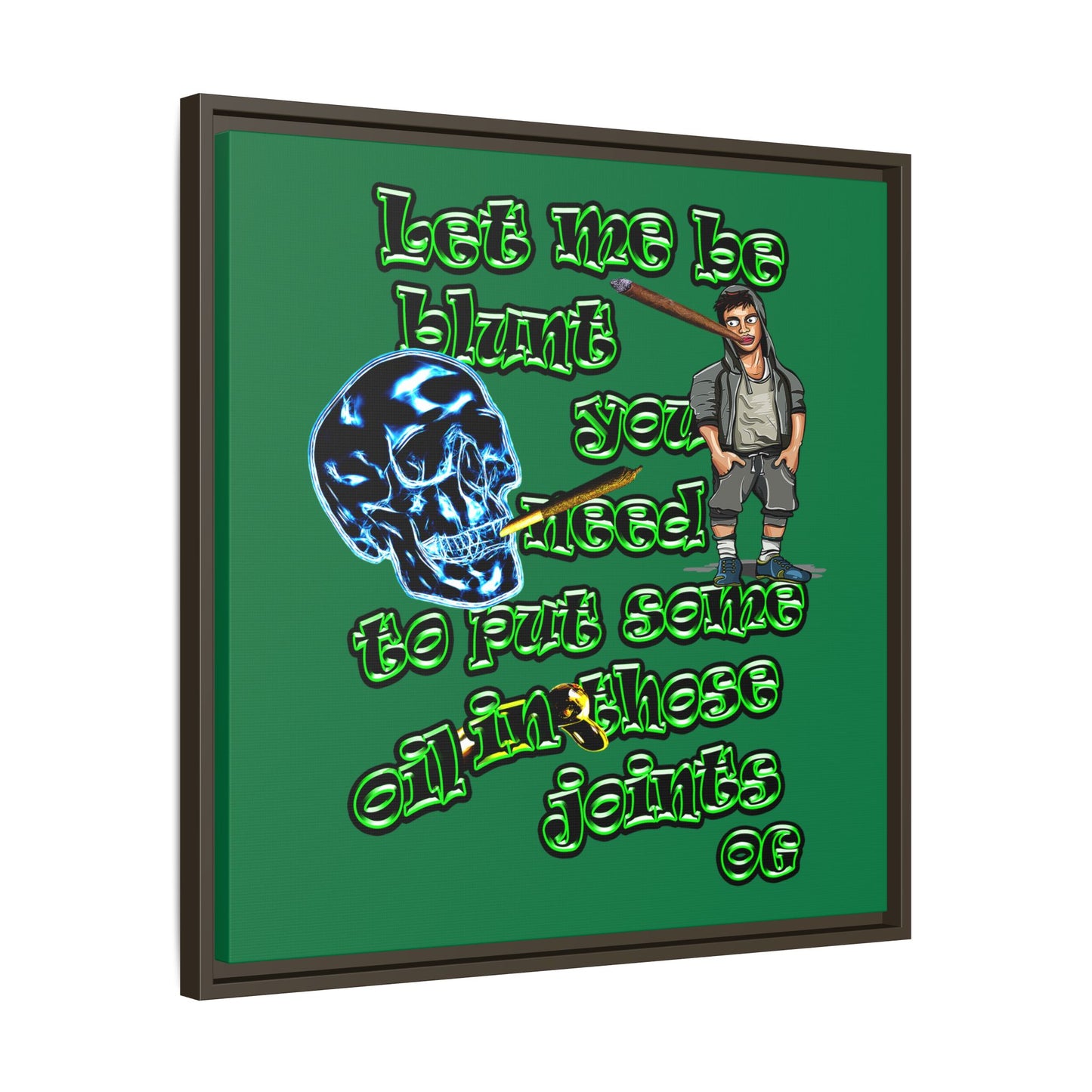 og - framed canvas art (dark green)