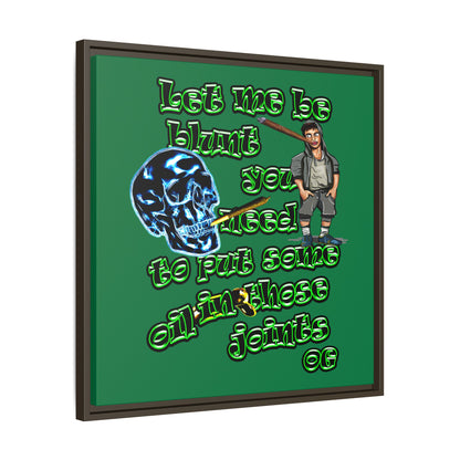 og - framed canvas art (dark green)
