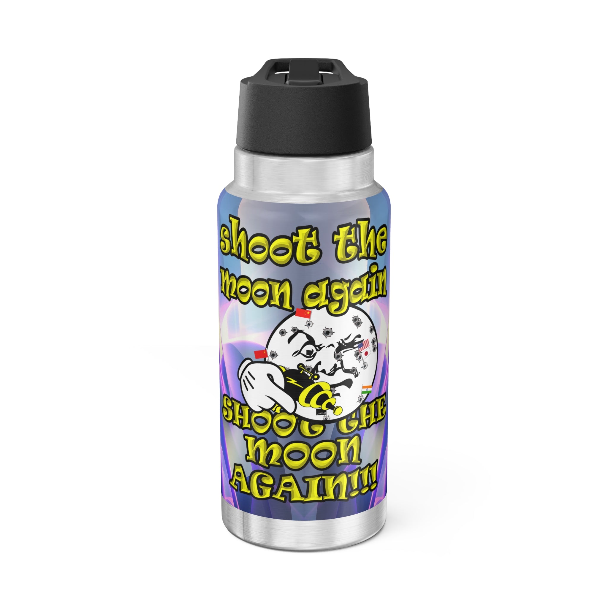 shoot the moon again - Gator Tumbler, 32oz  (grey-pink wave)