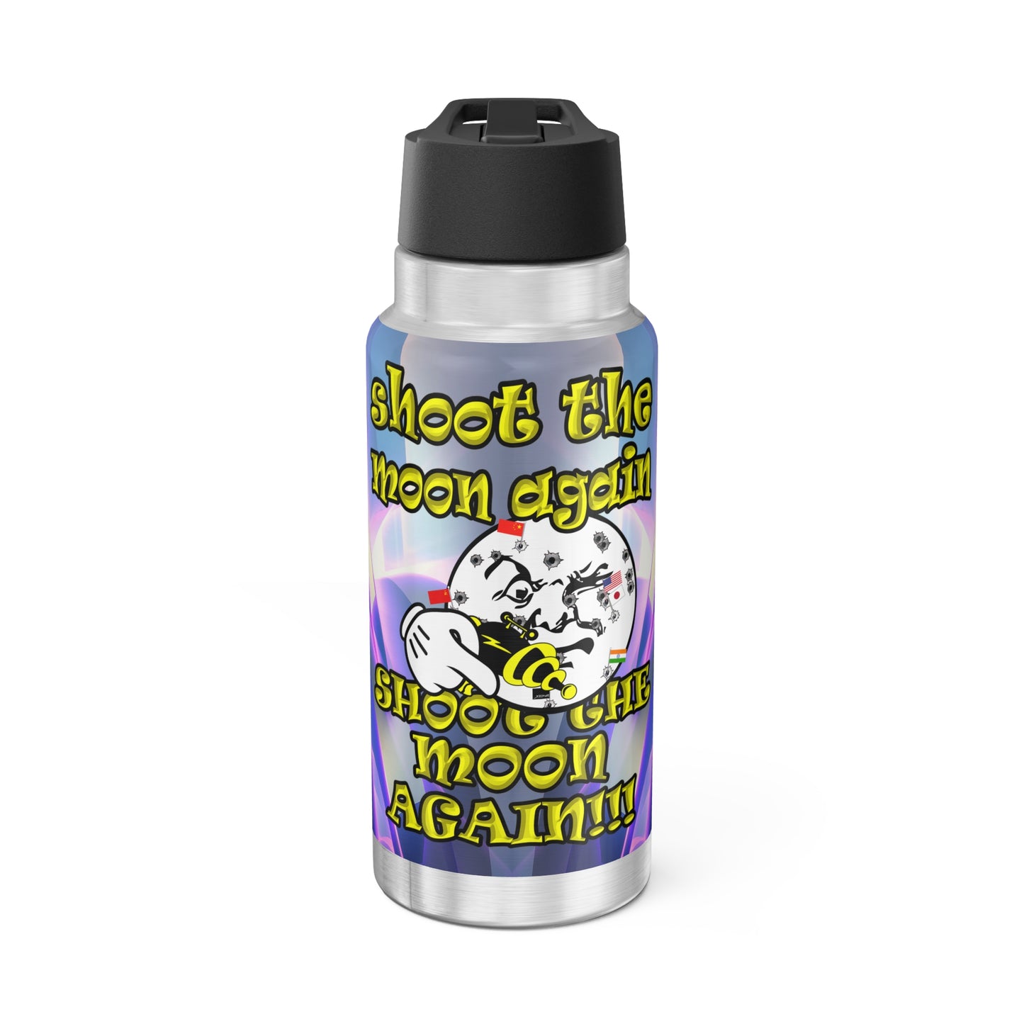 shoot the moon again - Gator Tumbler, 32oz  (grey-pink wave)