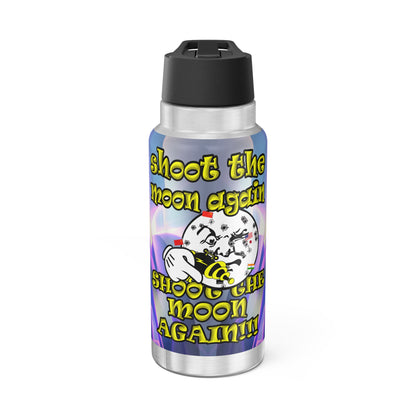 shoot the moon again - Gator Tumbler, 32oz  (grey-pink wave)