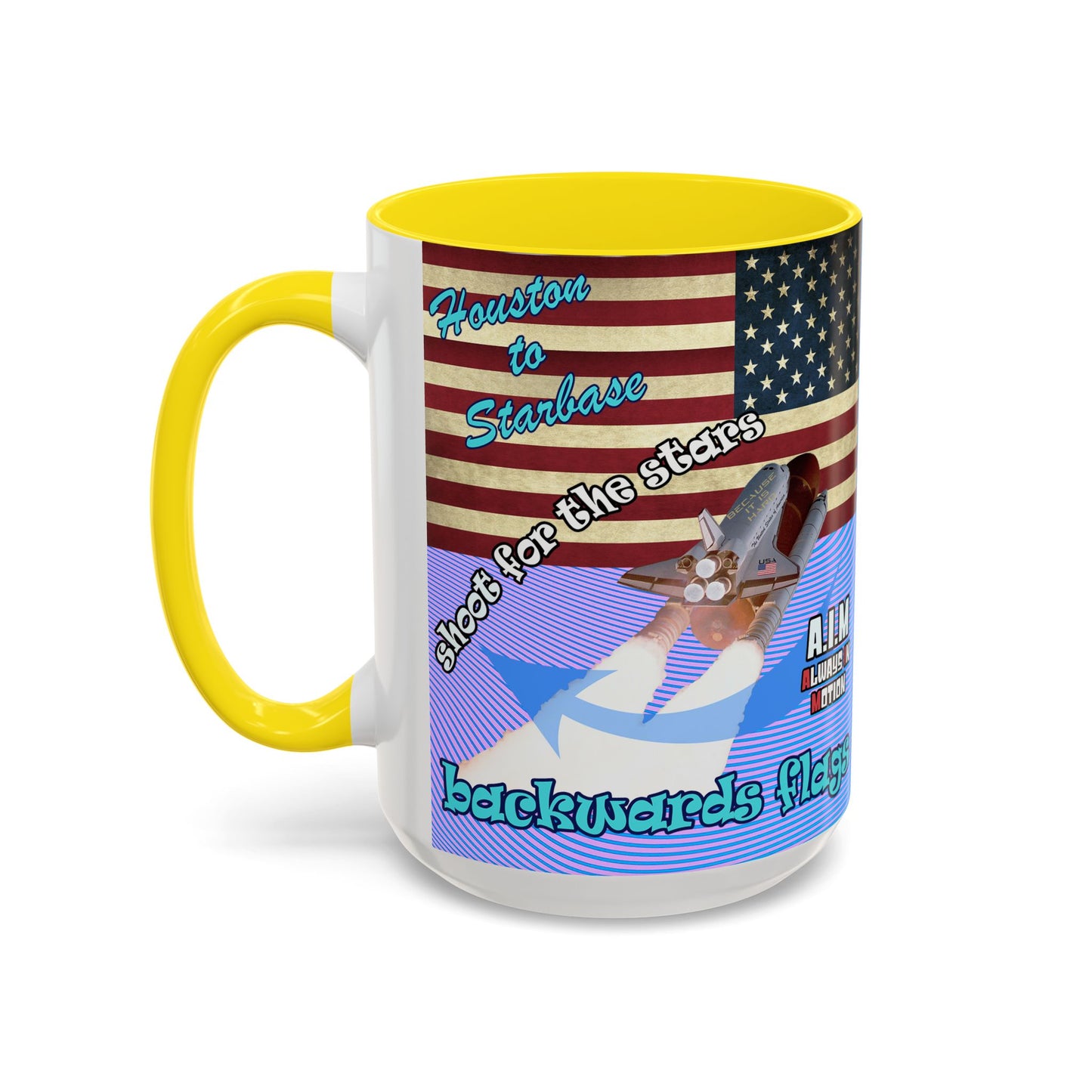 shoot for the stars - Accent Mug (light blue-purple wave)