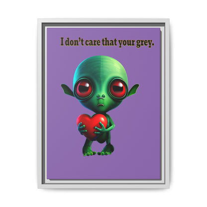I don't care that your grey - framed canvas art (light purple)