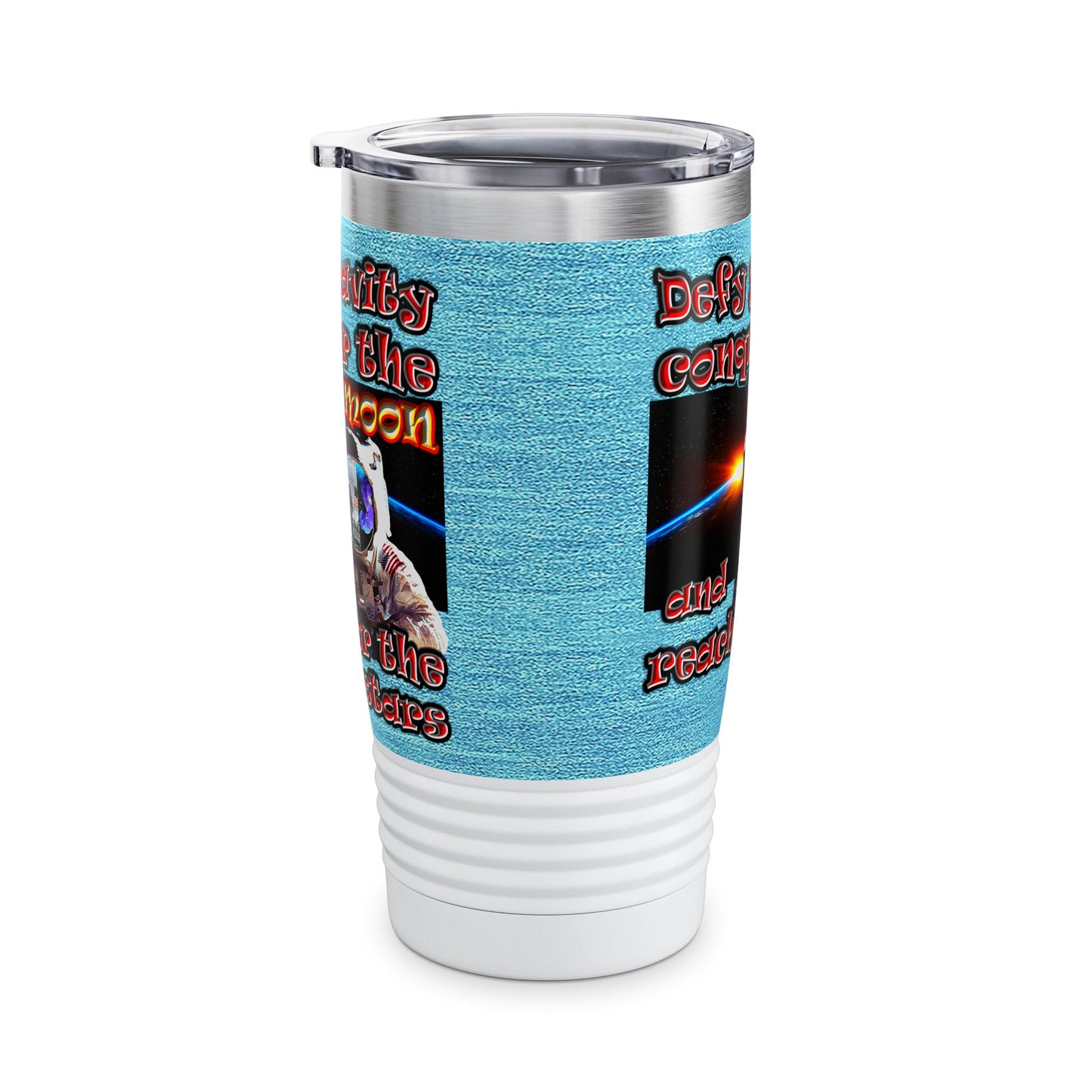 defy conquer reach - Ringneck Tumbler, 20oz (faded blue)
