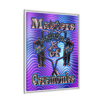 em cee squared - framed canvas art (purple wave)