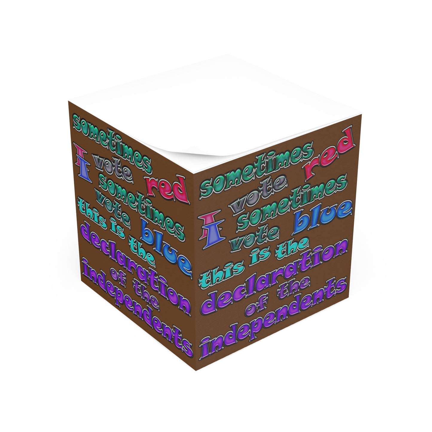 declaration of the independents - note cube (brown)