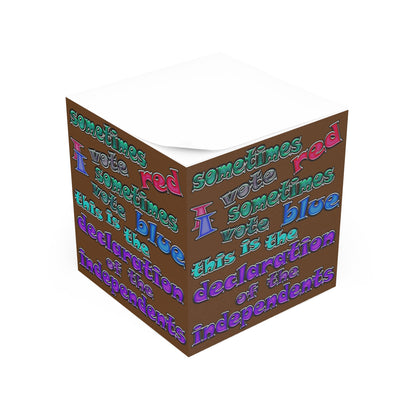 declaration of the independents - note cube (brown)