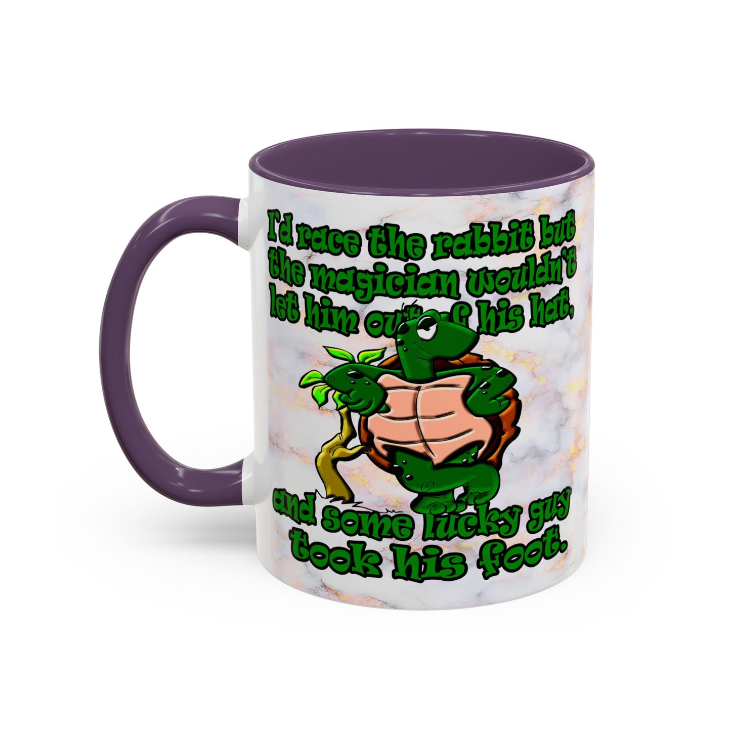 turtle race - Accent Mug (white marble)