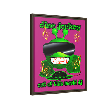 disc jockey - framed canvas art (pink)
