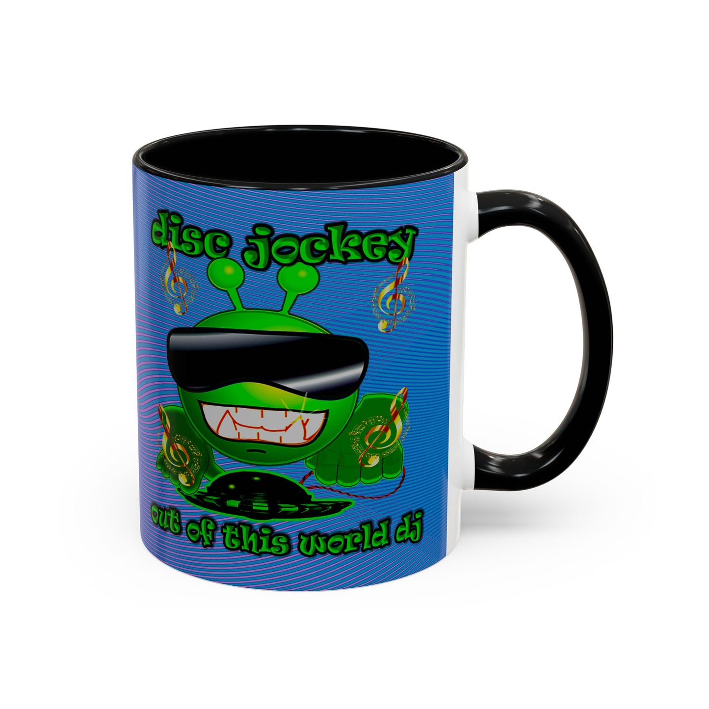 disc jockey - Accent Mug (light blue-purple wave)