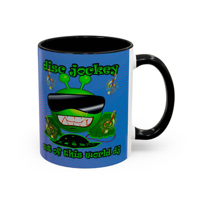 disc jockey - Accent Mug (light blue-purple wave)
