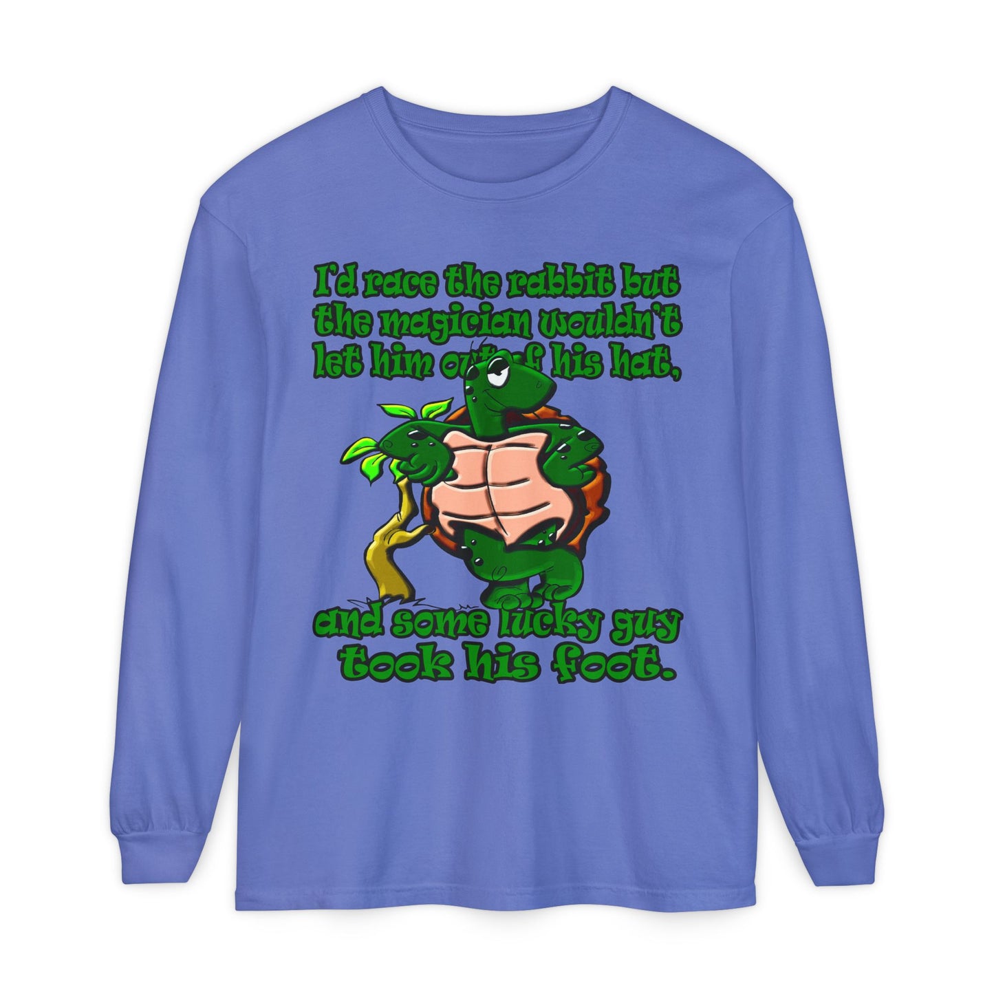 turtle race - Unisex Garment-dyed Long Sleeve T-Shirt