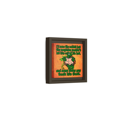 turtle race - framed canvas art (burnt orange)