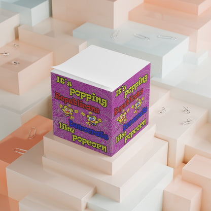 popping like popcorn - note cube (pink swirl)