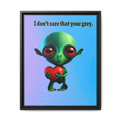 I don't care that your grey - framed canvas art (light blue-purple wave)