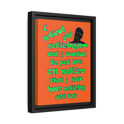 noticed you noticing - framed canvas art (orange)