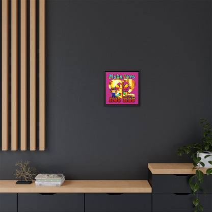 love peace - framed canvas art (pink)