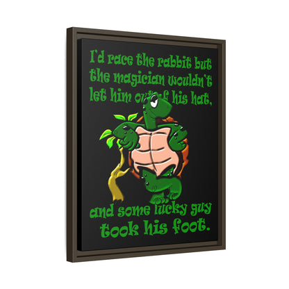 turtle race - framed canvas art (black)