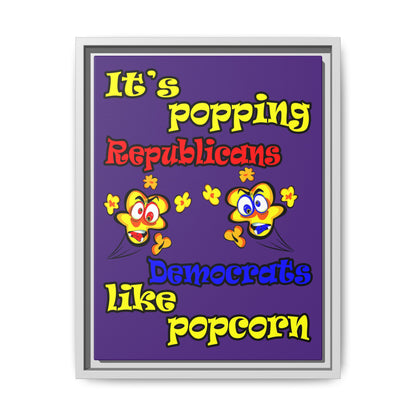 popping like popcorn - framed canvas art (purple)