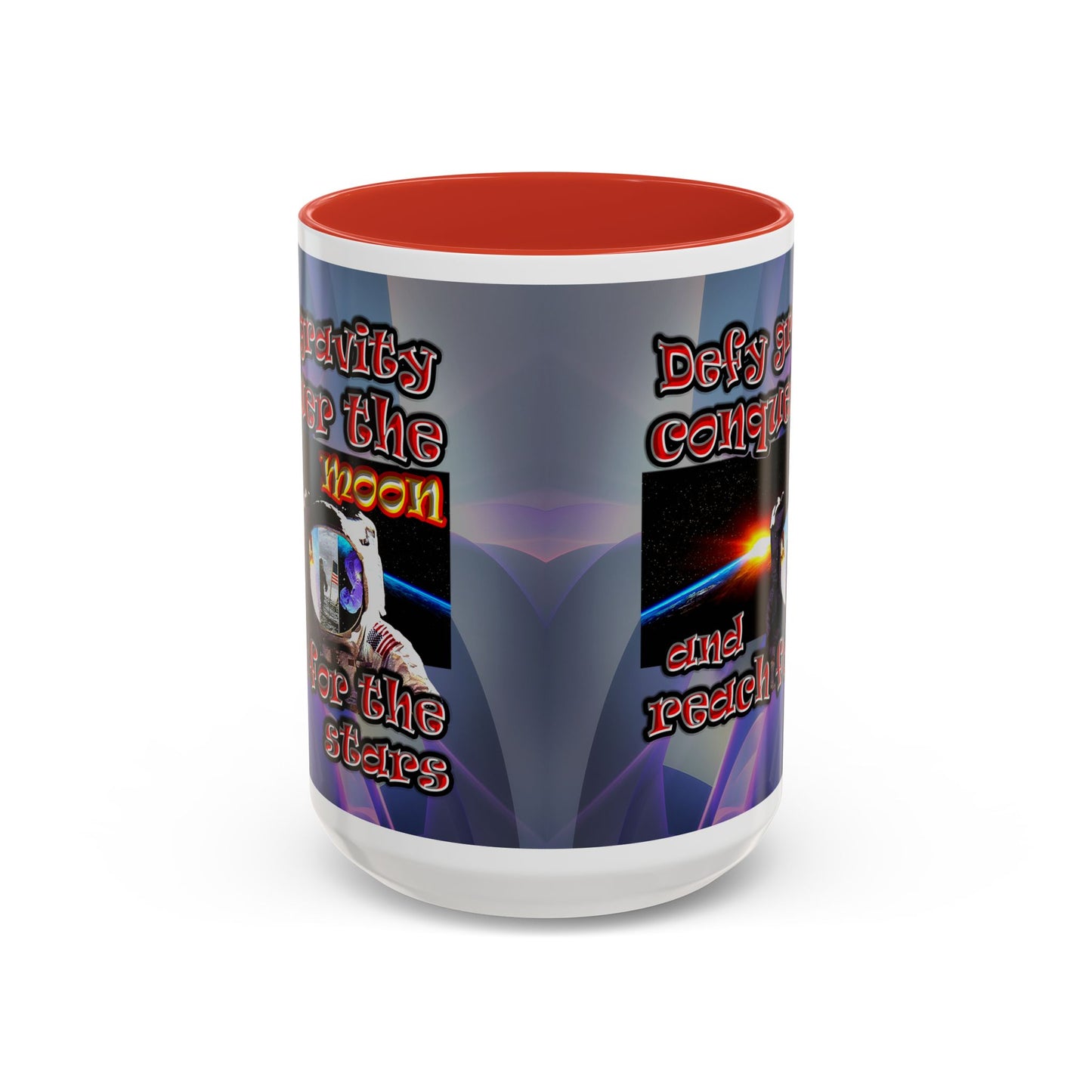 defy conquer reach - Accent Mug (grey-pink wave)
