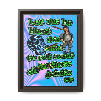 og - framed canvas art (light blue-purple wave)