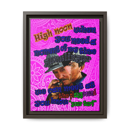 high noon - framed canvas art (pink swirl)