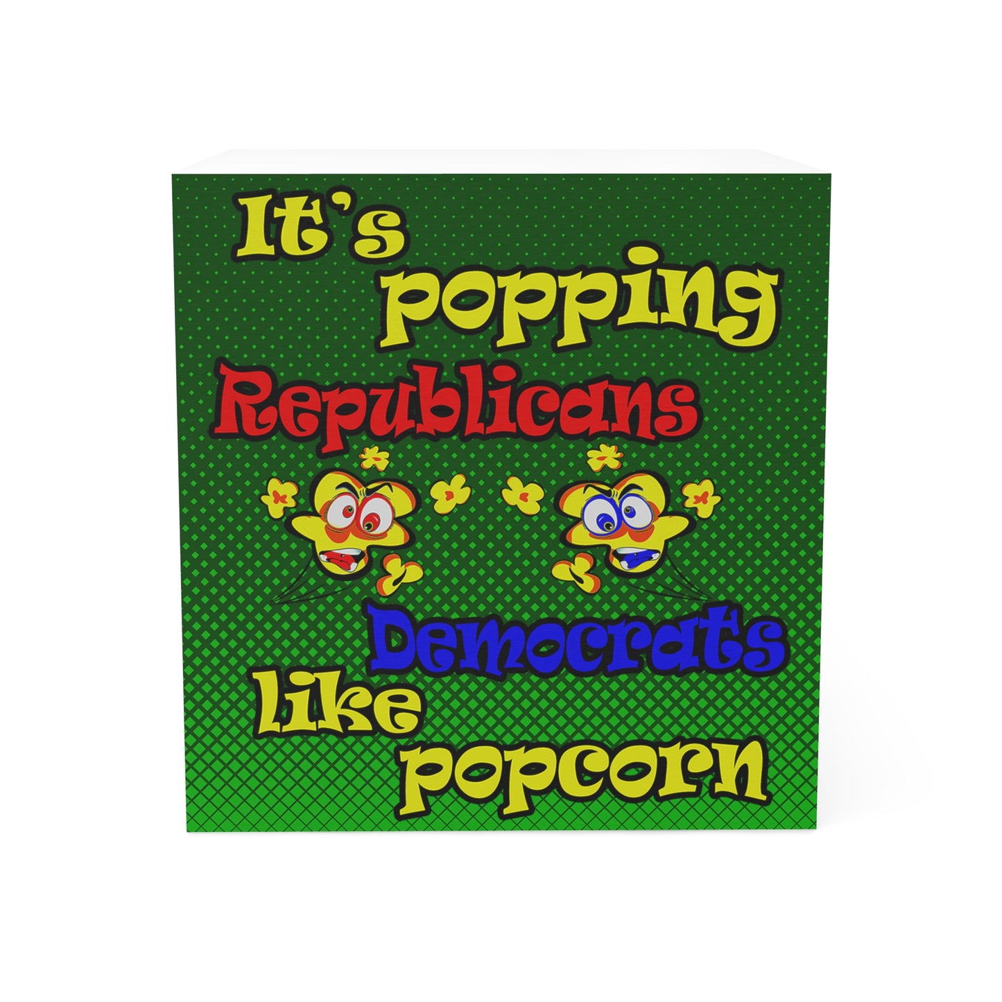 popping like popcorn - note cube (logo green)