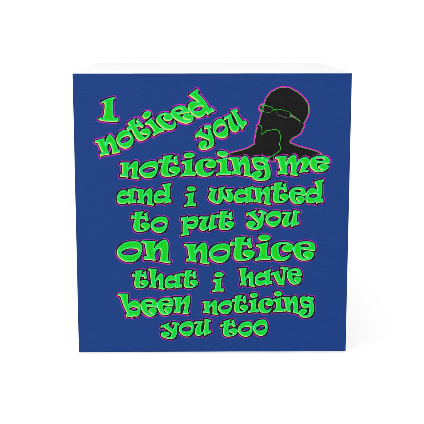noticed you noticing - note cube (dark blue)