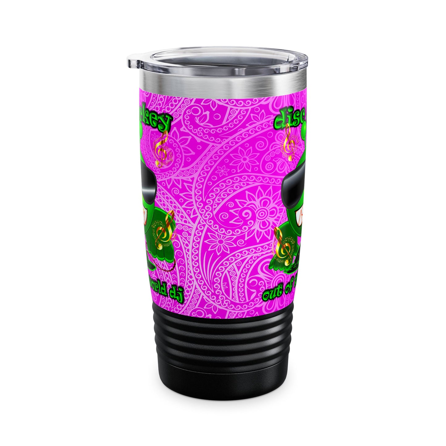 disc jockey - Ringneck Tumbler, 20oz (pink swirl)