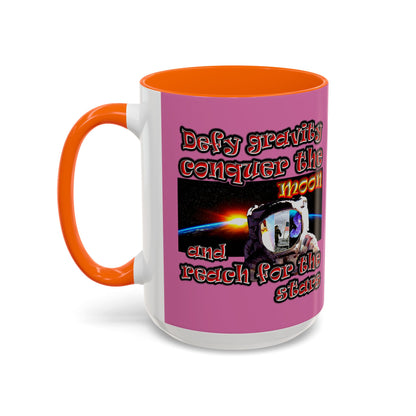 defy conquer reach - Accent Mug (light pink)