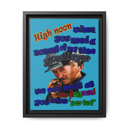 high noon - framed canvas art (turquoise)
