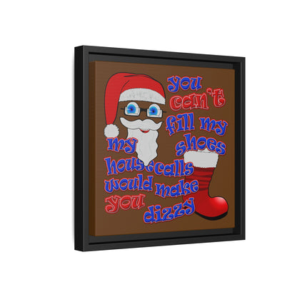 santa's shoes - framed canvas art (brown)