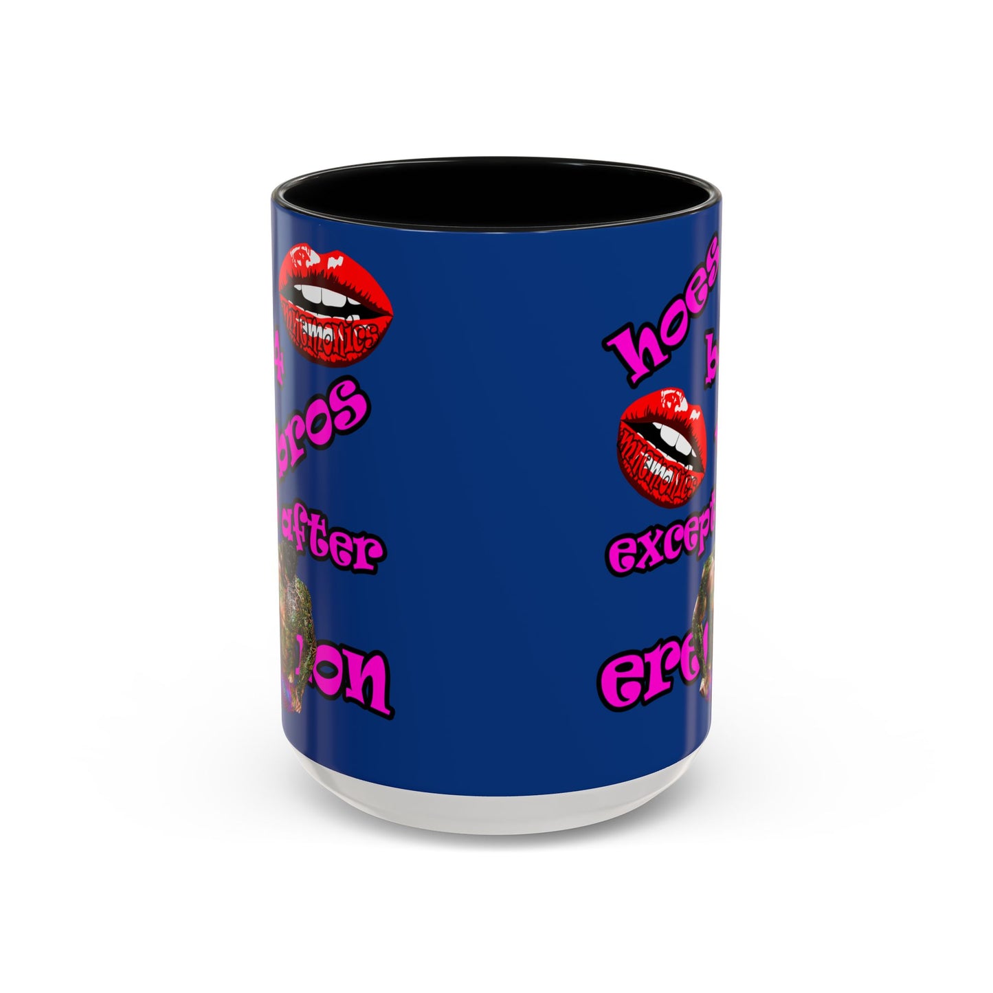 hoes b4 bros - Accent Mug (dark blue)