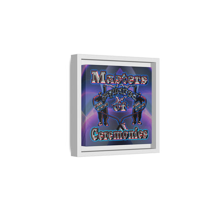 em cee squared - framed canvas art (grey-pink wave)