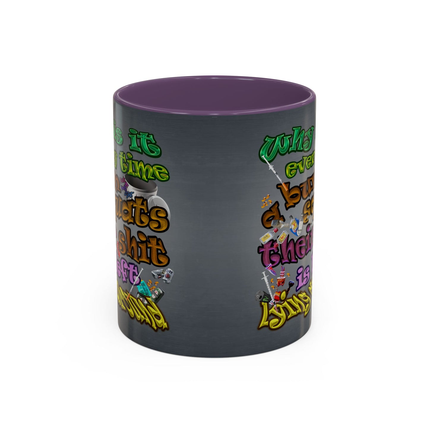 the bum's shit - Accent Mug (grey-light grey)