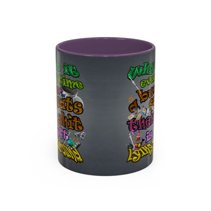the bum's shit - Accent Mug (grey-light grey)