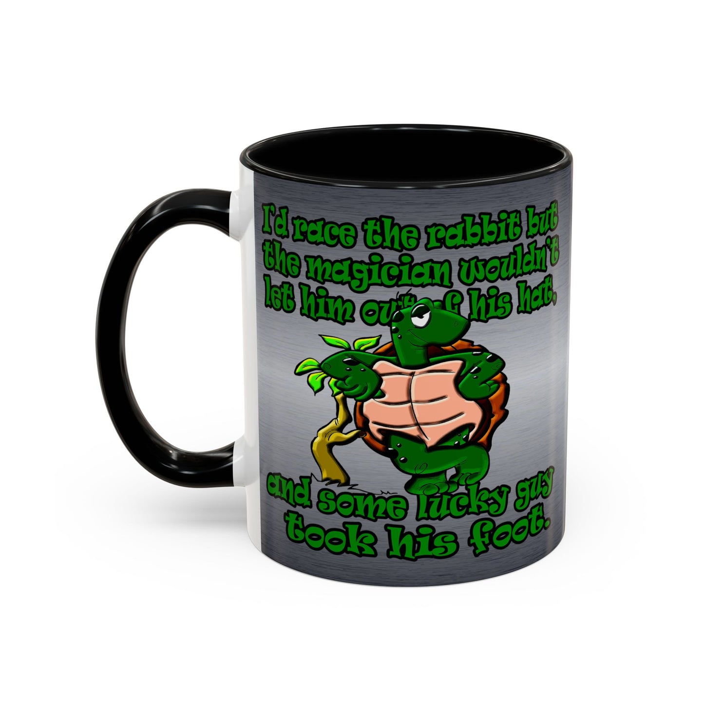turtle race - Accent Mug (brushed nickel)
