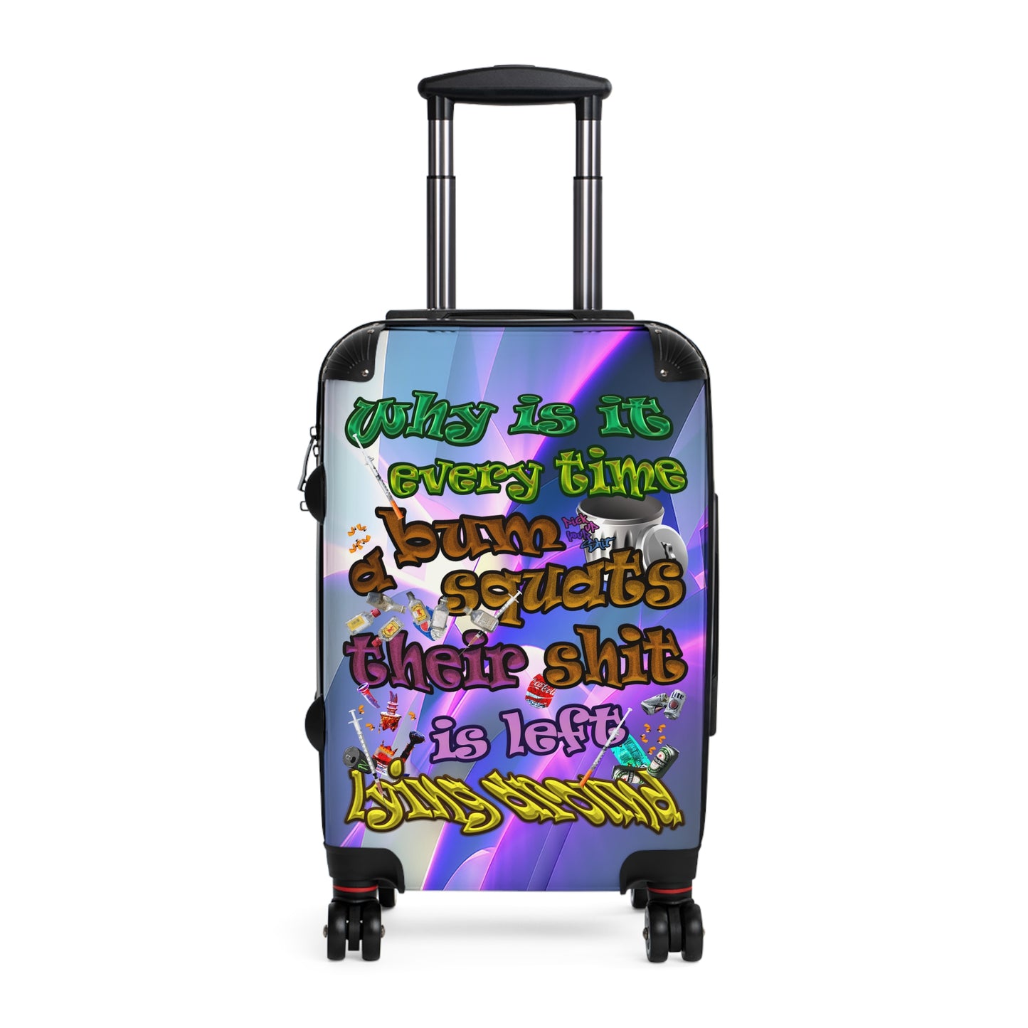 the bum's shit - Suitcase (grey-pink wave)