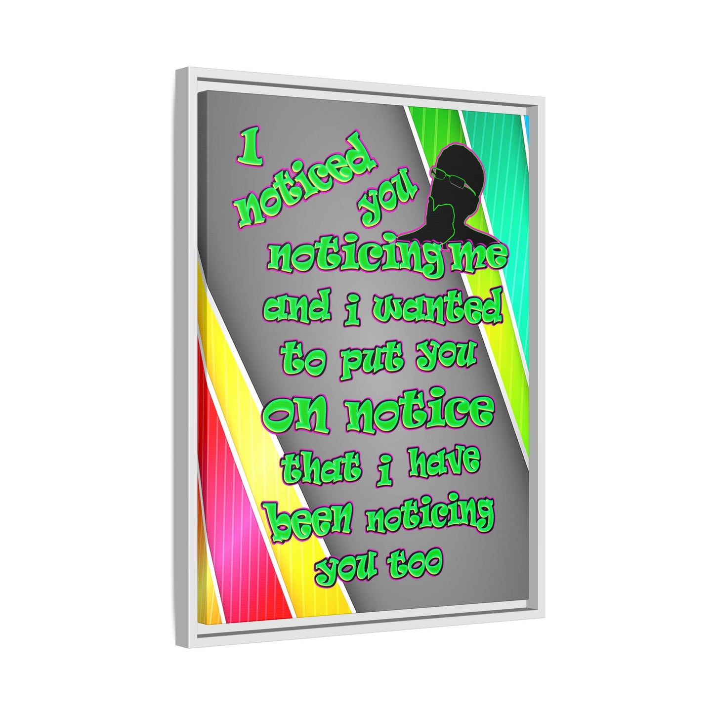 noticed you noticing - framed canvas art (rainbow split)