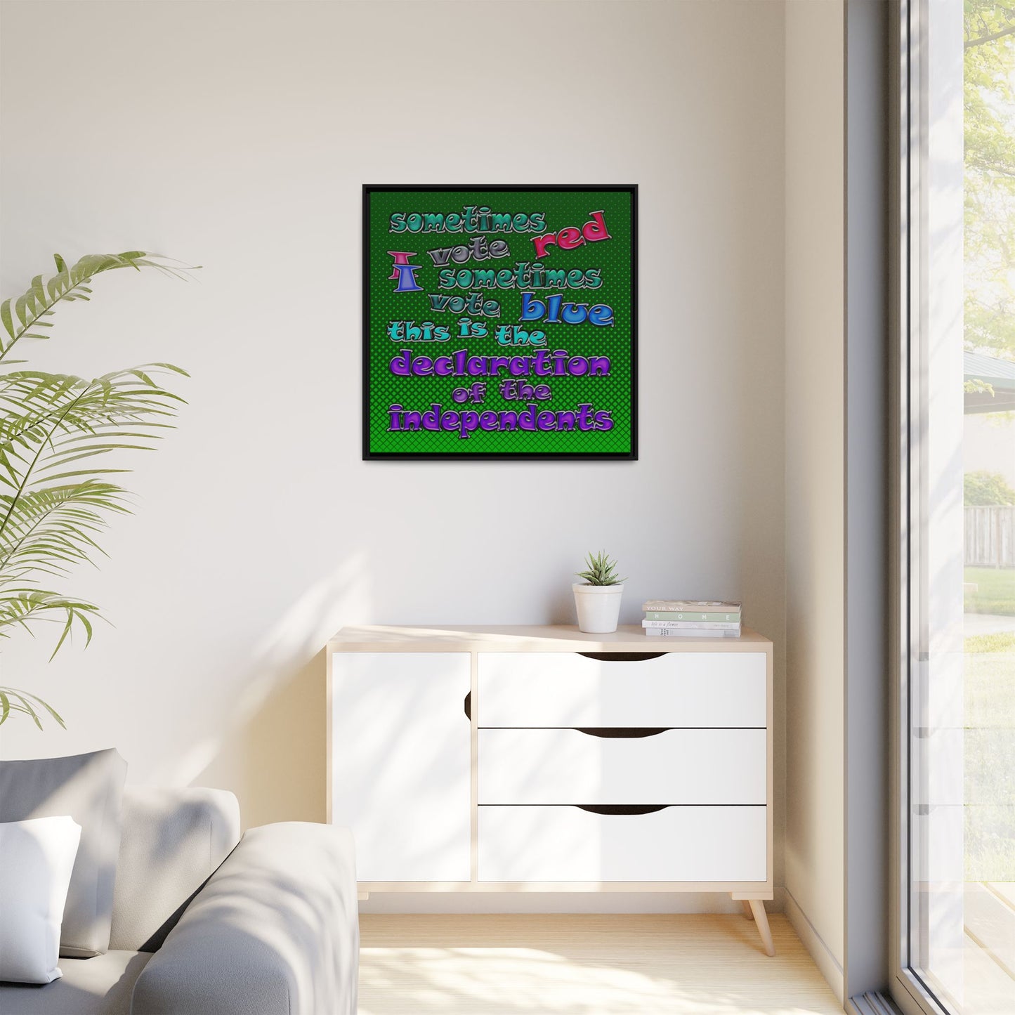 declaration of the independents - framed canvas art (logo green)