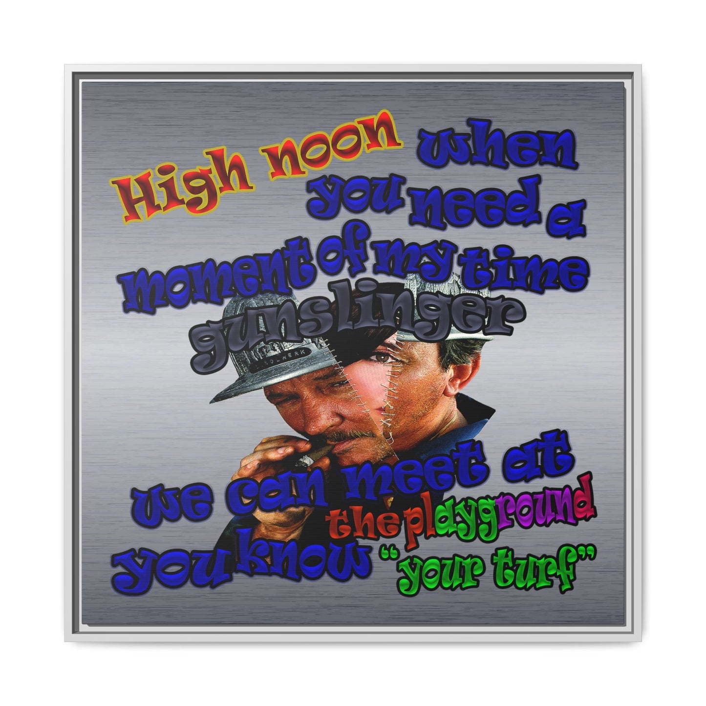 high noon - framed canvas art (brushed nickel)